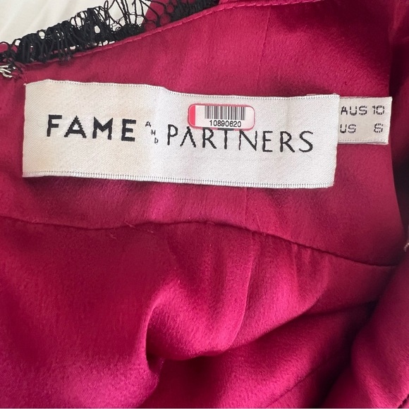 Fame and Partners Red Lace Trim Maxi Dress - Picture 8 of 10